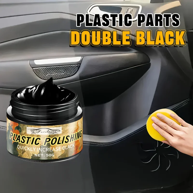 مرمم أجزاء بلاستيكية للسيارة، شمع تلميع داخلي أسود، عامل تجديد لمنع الشيخوخة، إصلاح الخدوش البلاستيكية، Ti