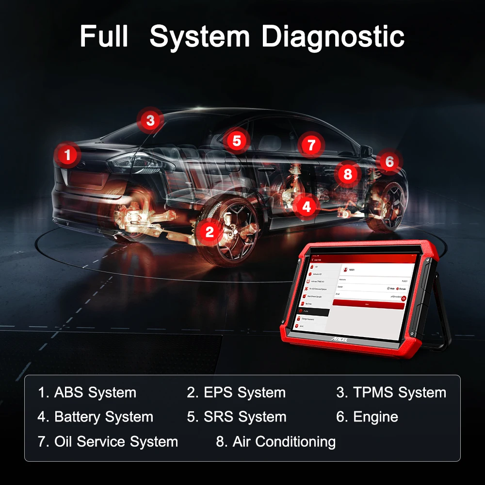 ANCEL DS700 OBD2 Diagnostic Tool Key Programming Tool 34+Reset Service Bi-Directional Test ECU Coding Scanner PK THINKTOOL PAD10