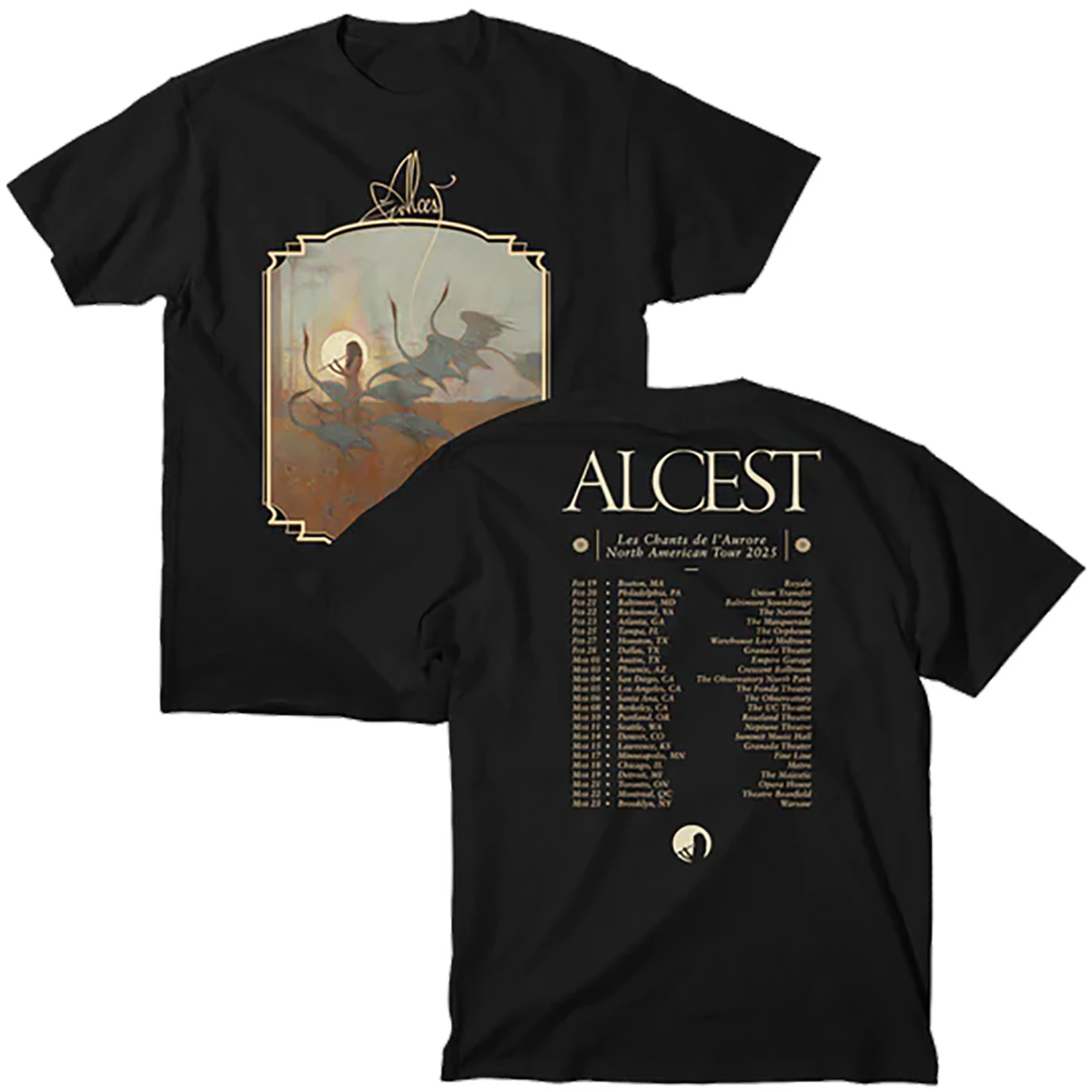 ALCEST French Black Metal Band Kurzarm-Rock-Pink American Streetwear Retro Loose Print Herren- und Damen-T-Shirt