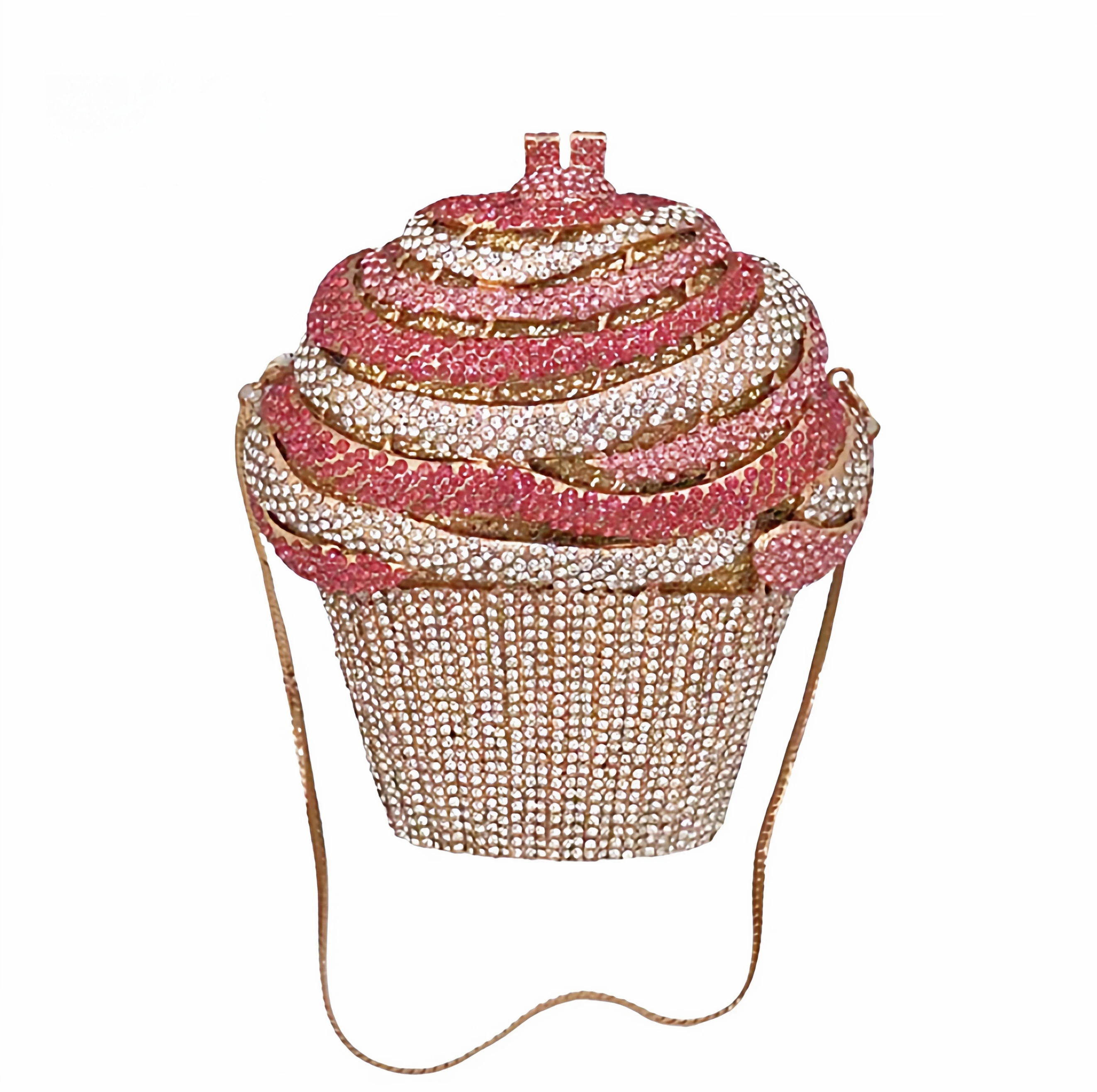 Diamond Embedded Ice Cream Cone Clutch Bag Single Shoulder Slant Crossbody Bag Evening Party Handbag Elegant Women's Bag