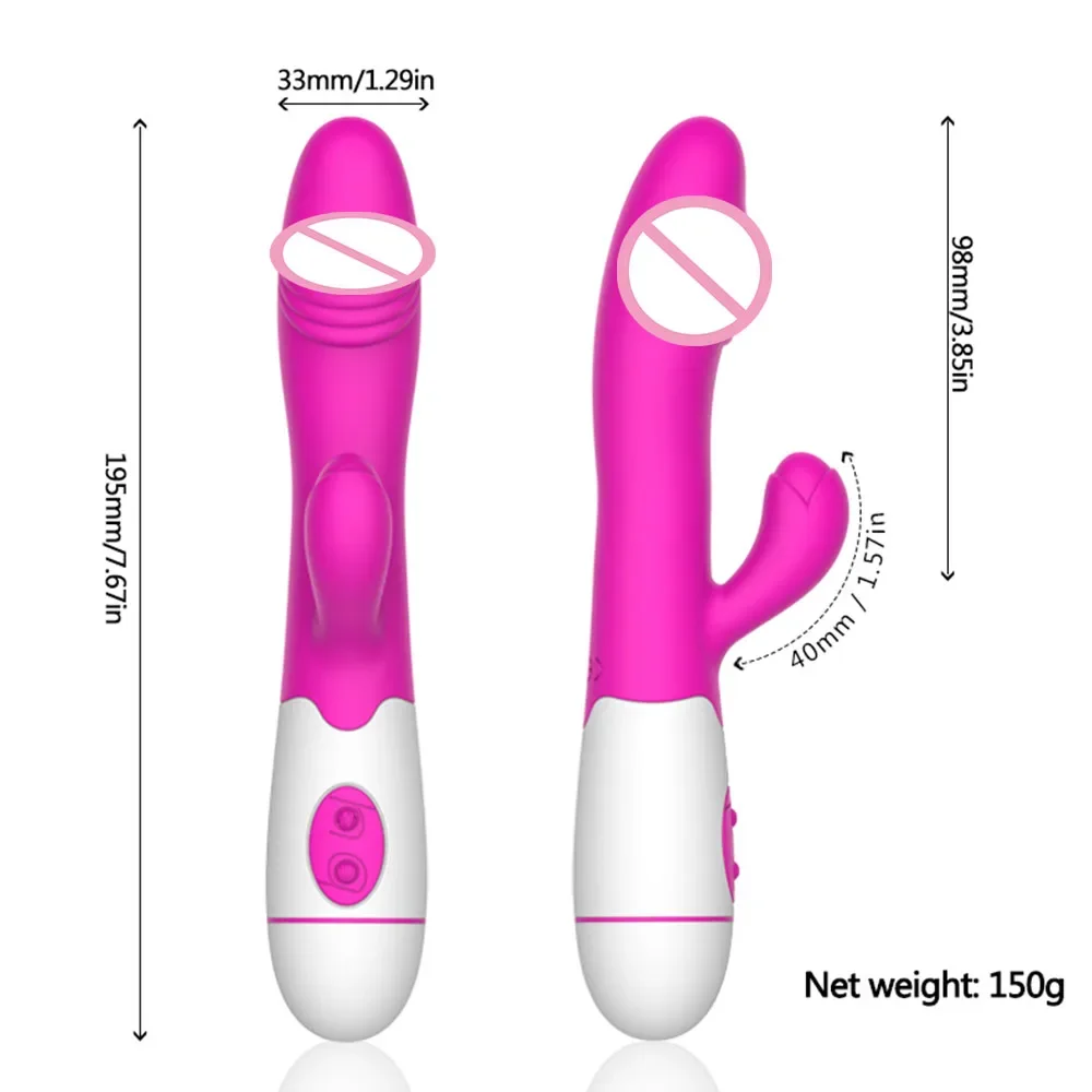 Rabbit Vibrator for Women Vagina G-Spot Nipple Clitoris Stimulator Thrusting Telescopic Rotating Dildo for Adult Sexy Toys