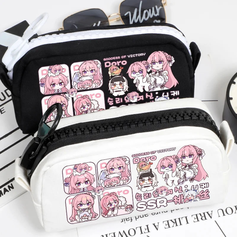 Jogo deusa da vitória: nikke doro estojo de lápis dorothy caneta saco cosplay caixa de lápis dos desenhos animados saco de armazenamento de cosméticos presentes de natal