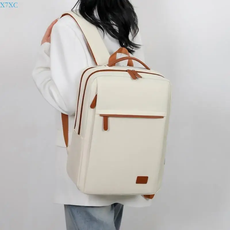 X7XC Practical School Bag Large Capacity Laptop Backpack with USB Charging Port