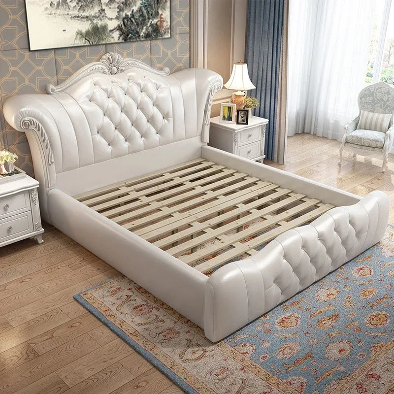 Drawers Girls Double Bed Headboard Pink Elegant Matrimonial Modern Bed Storage Luxury Italian Cama Matrimonial Bedroom Furniture