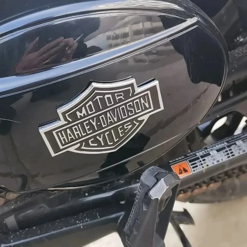 For Harley Davidson 3D Skull Skeleton Metal Aluminum Sticker Motorcycle Head Tail Fuel Tank Decorative Decal