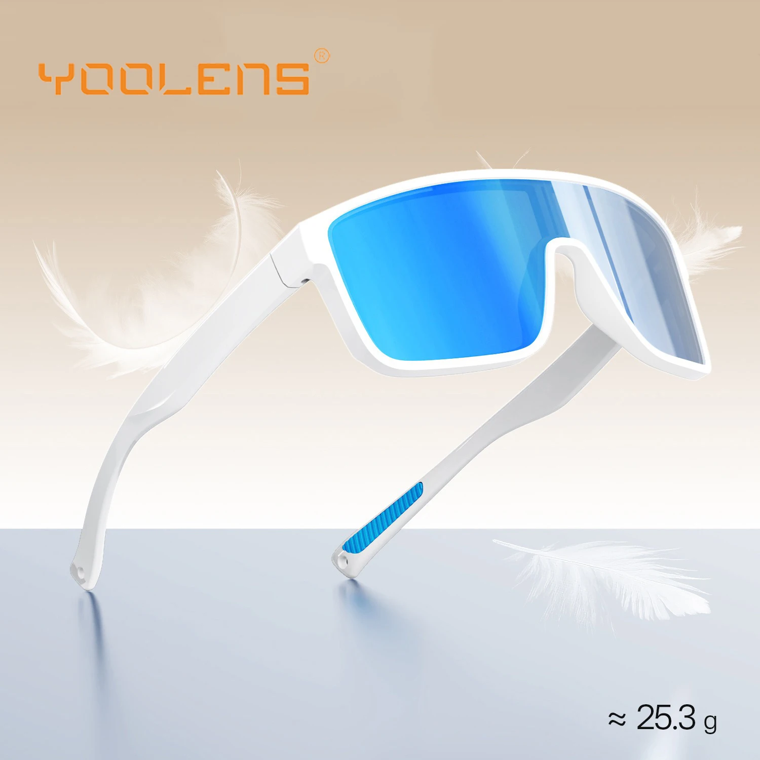 

YOOLENS TR90 One-Piece Fashionable Glasses For Men Women Outdoor Running And Cycling UV Resistant Polarized Sunglasses YKR03-03