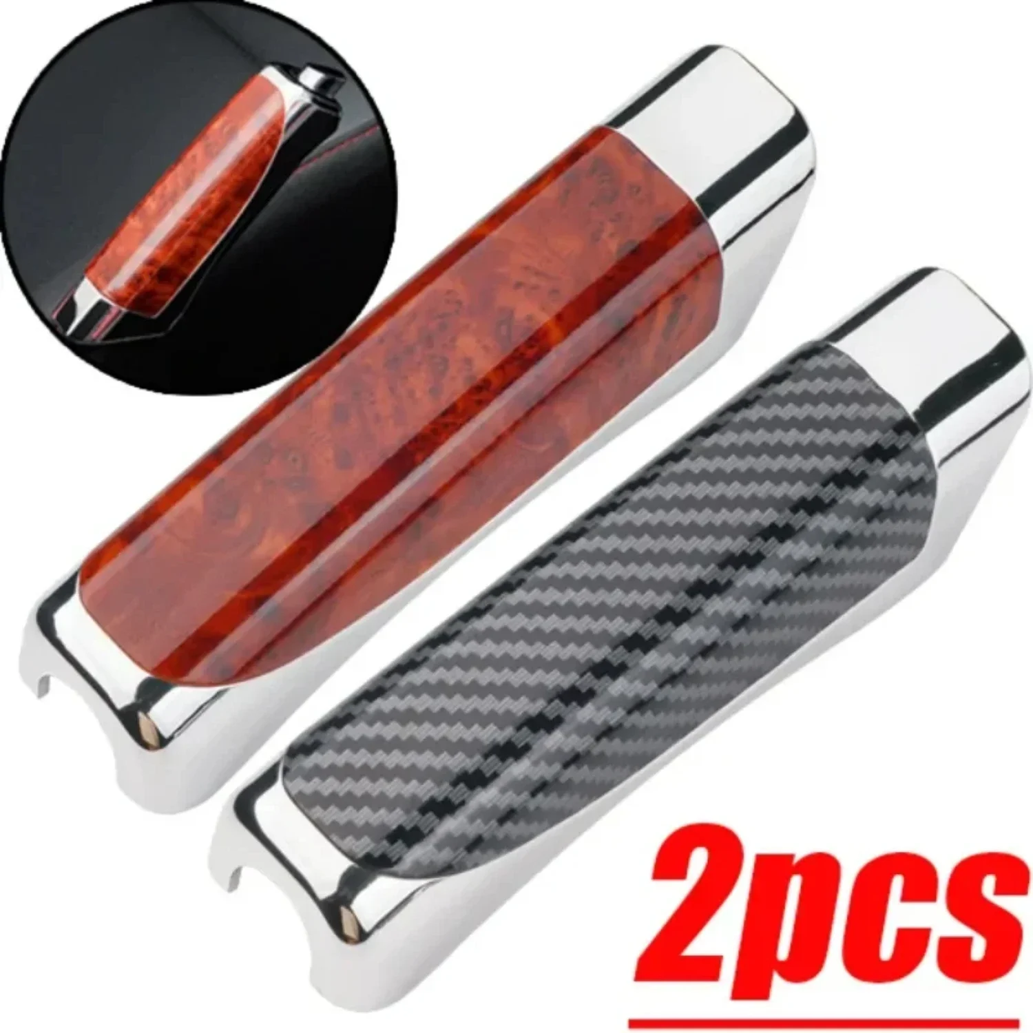 Carbon Fiber Car HandBrake Cover Hand Brake Handle Anti-slip Protector Sleeves Interior HandBrake Covers Decor Accessories