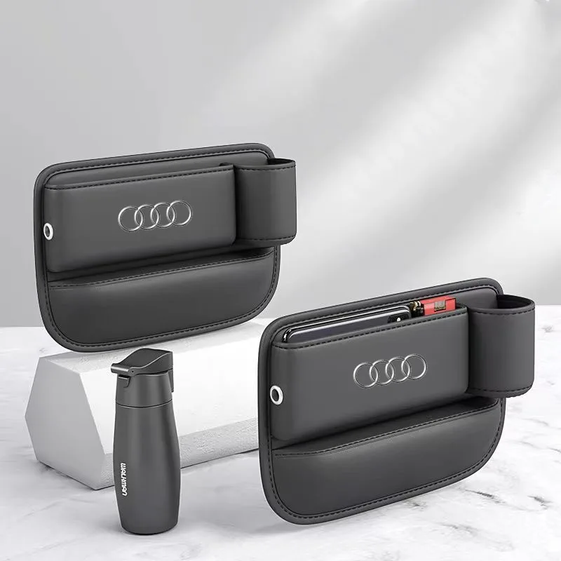 Multifunction Car Seat Gap Filler Leak-proof Storage Bag Cup Holder for Audi RS A1 A3 A4 B7 B8 A5 A6 A7 A8 Q3 Q5 Q7 Q8 TT