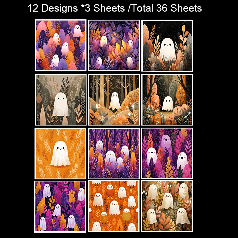 36 Sheets Scrapbooking Paper Pack (6"x6"): Pastel Candy & Bunny Prints for Scrapbooking, Origami & Cute Card Making.