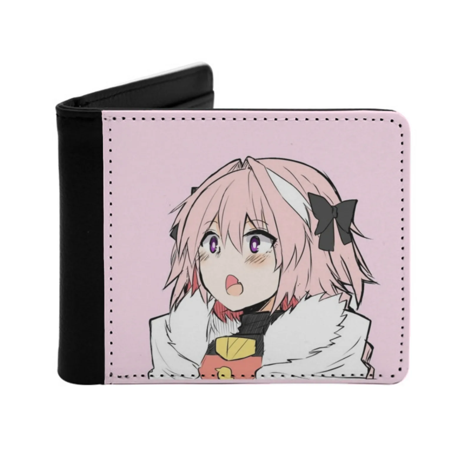 

Мужские кошельки Astolfo, мужской кошелек, короткий кошелек, складной двойной персонализированный кошелек Astolfo Fate Apocrypha, аниме-ловушка, розовый Femboy