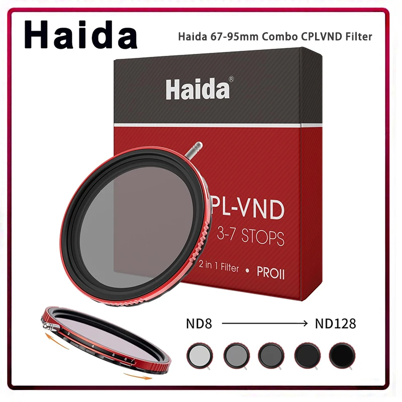 Haida Pro II 67-95mm Combo CPL VND Filter, Nano Multi-Coating Waterproof Scratch Resistant Optical Glass