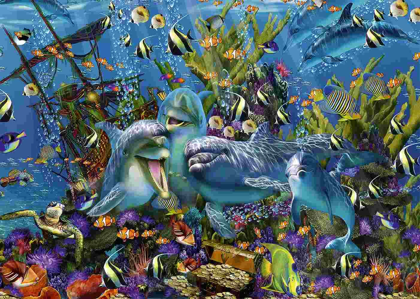 

Jigsaw Puzzles for Adults Dolphin Marine Animal Scenery Home Decor Games Landscape Puzzles Educational Toys Birthday Gifts