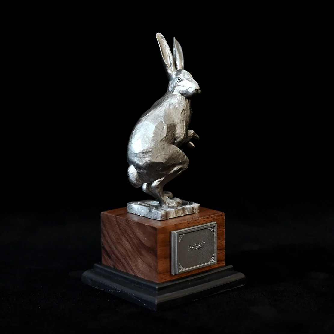 Cute Rabbit Statue 115mm Handmade Resin Figurine Animal Desk Home Decor