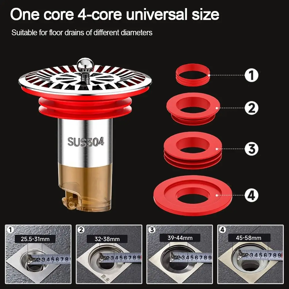 Anti Odor Floor Drain Core Easy Install Odor Control Removable Seal Stopper Insect Proof Basin Drain Filter Water Drain Supplies