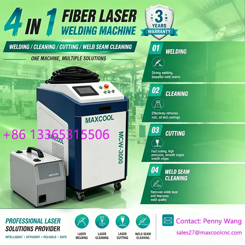 Auto Wire Feeding 1500W 2000W 3000W 6000W 4 in 1 Handheld Fiber Laser Welder with Raycus MAX BWT Source