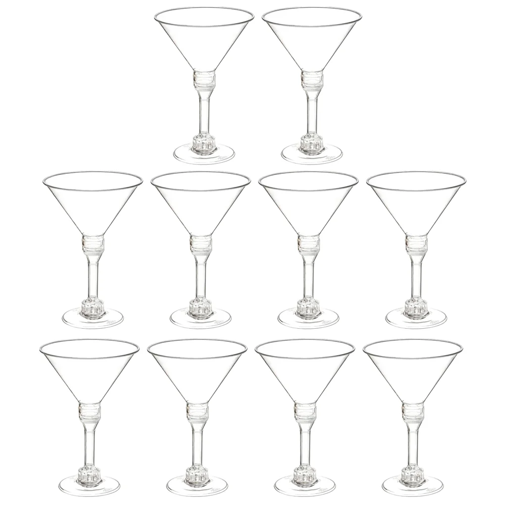 

10 Pcs Creative Gift Cups Drink for Cocktail Glasses Elegant Design Martini Container Party Goblets Plastic Clear