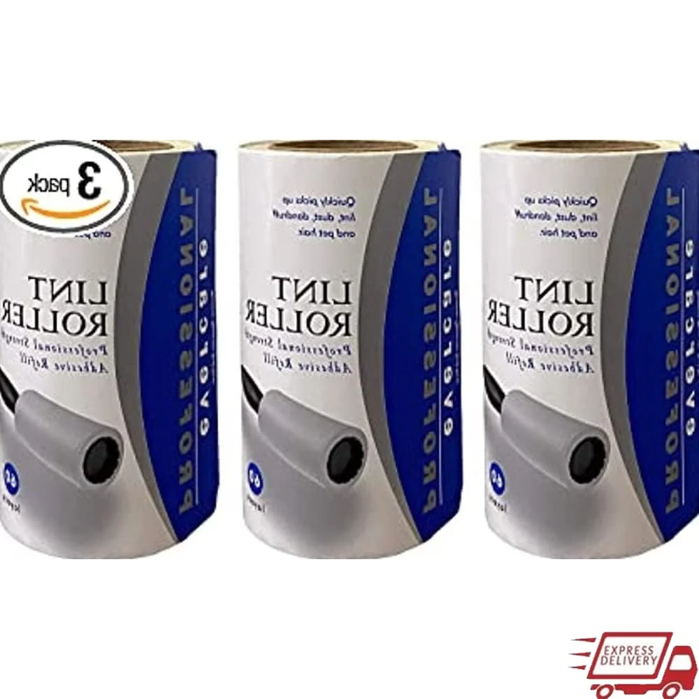 

Очень липкий ролик, 60 листов, 3 упаковки, 180 листов, клейкая чистящая лента для волос с ворсом, грязи, шерсти домашних животных