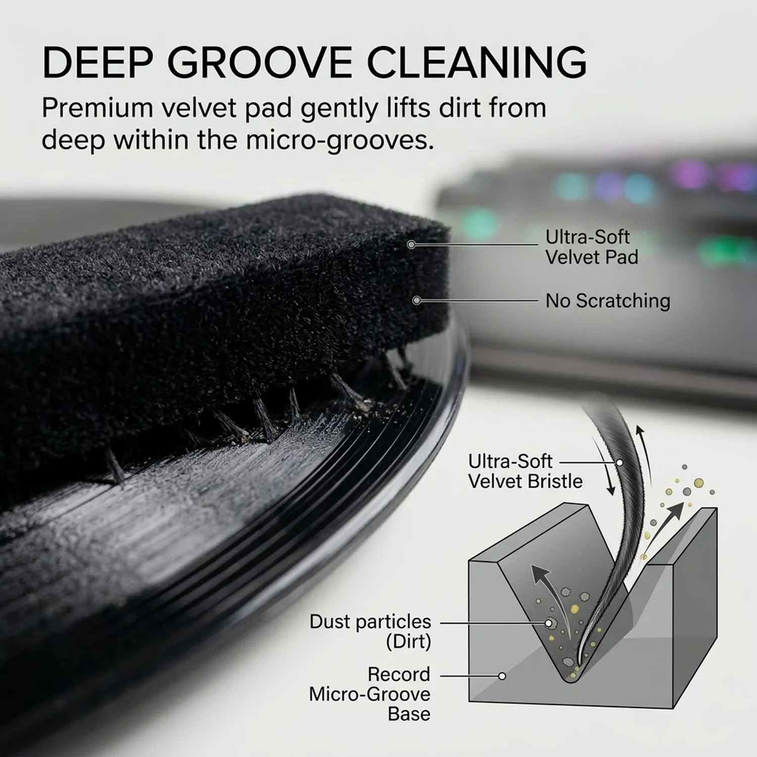 Anti-Static Vinyl Record Cleaner Kit Alcohol-Free Turntable Spray Velvet Brush Stylus Needle Microfiber Cloth For LP Player - view 4