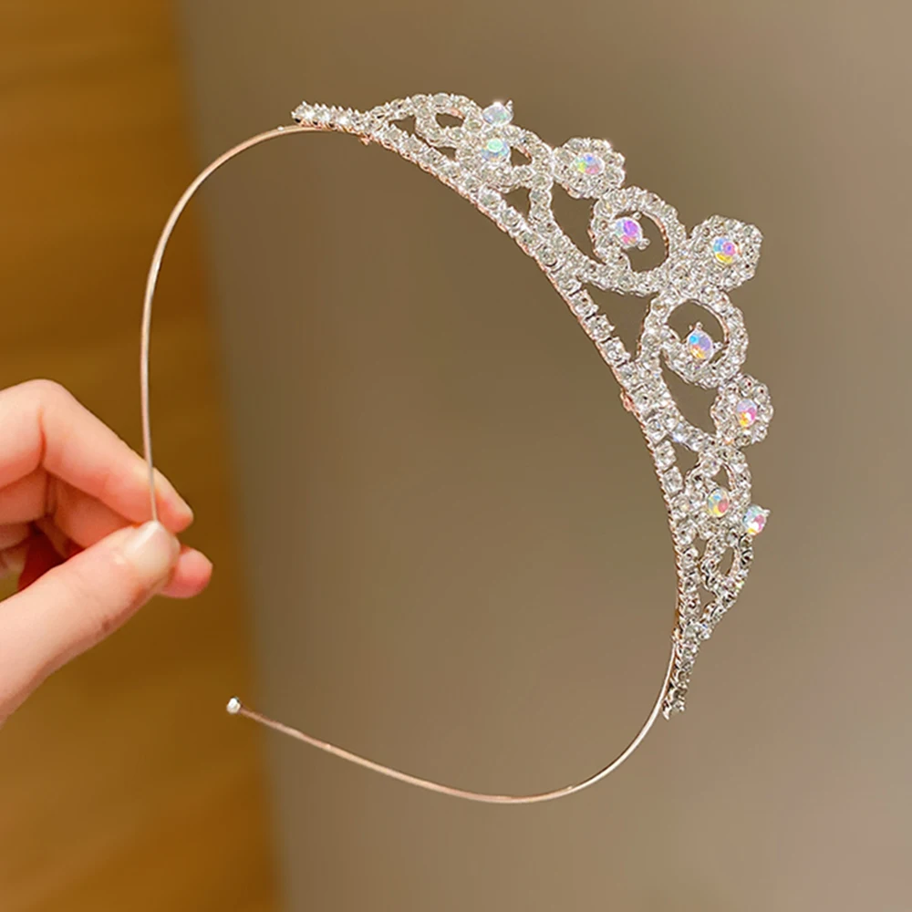 Argola de cabelo de coroa fofa infantil de 1 peça para presentes de aniversário para meninas