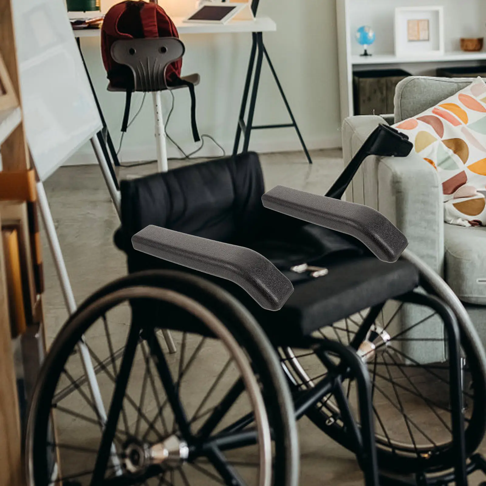 1Pair Wheelchair Armrest Replacement Cushions Durable ABS Anti-Slip Comfort Chair Arm Pads Protective Wheelchair Parts