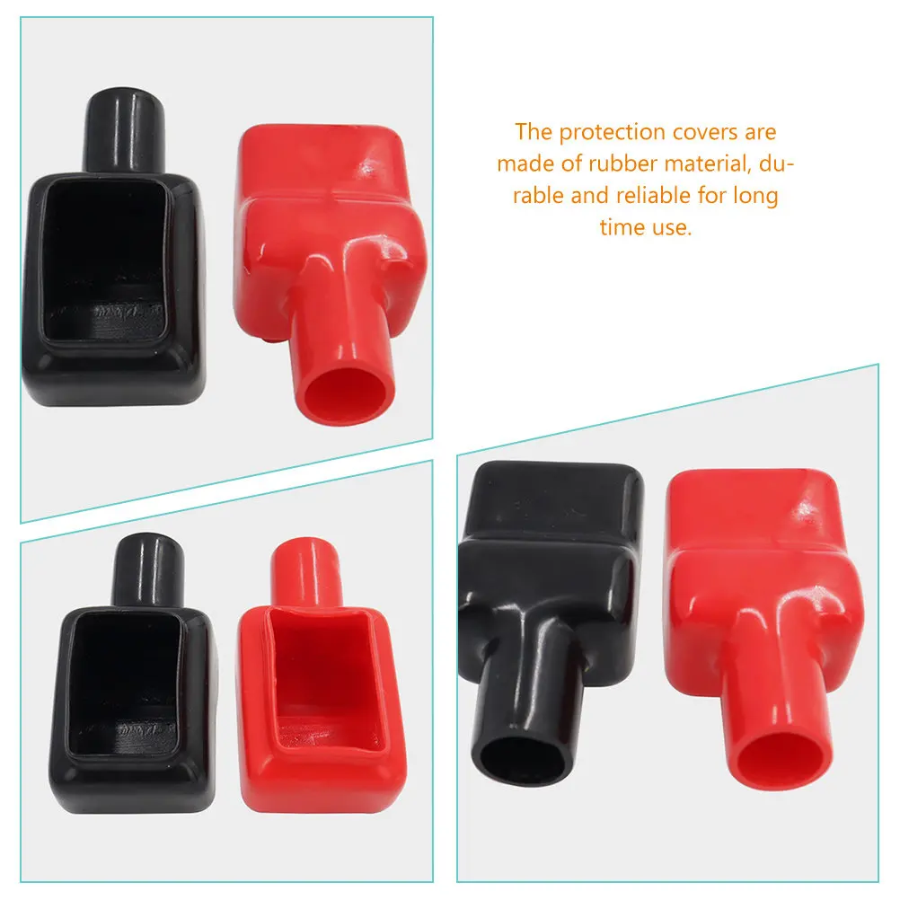 3Pairs Battery Terminal Protector Flexible Rubber Covers Positive Negative Insulating Battery Terminal Caps Auto Marine Rv