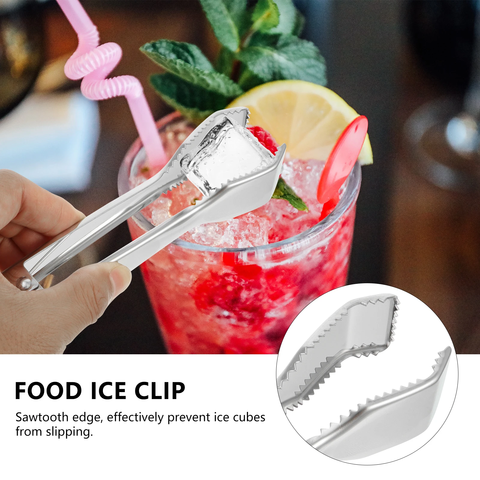 

1Pcs Stainless Steel Ice Clip Multifunctional Food Clamp Thickened Steel Comfortable Grip for Bars Restaurants