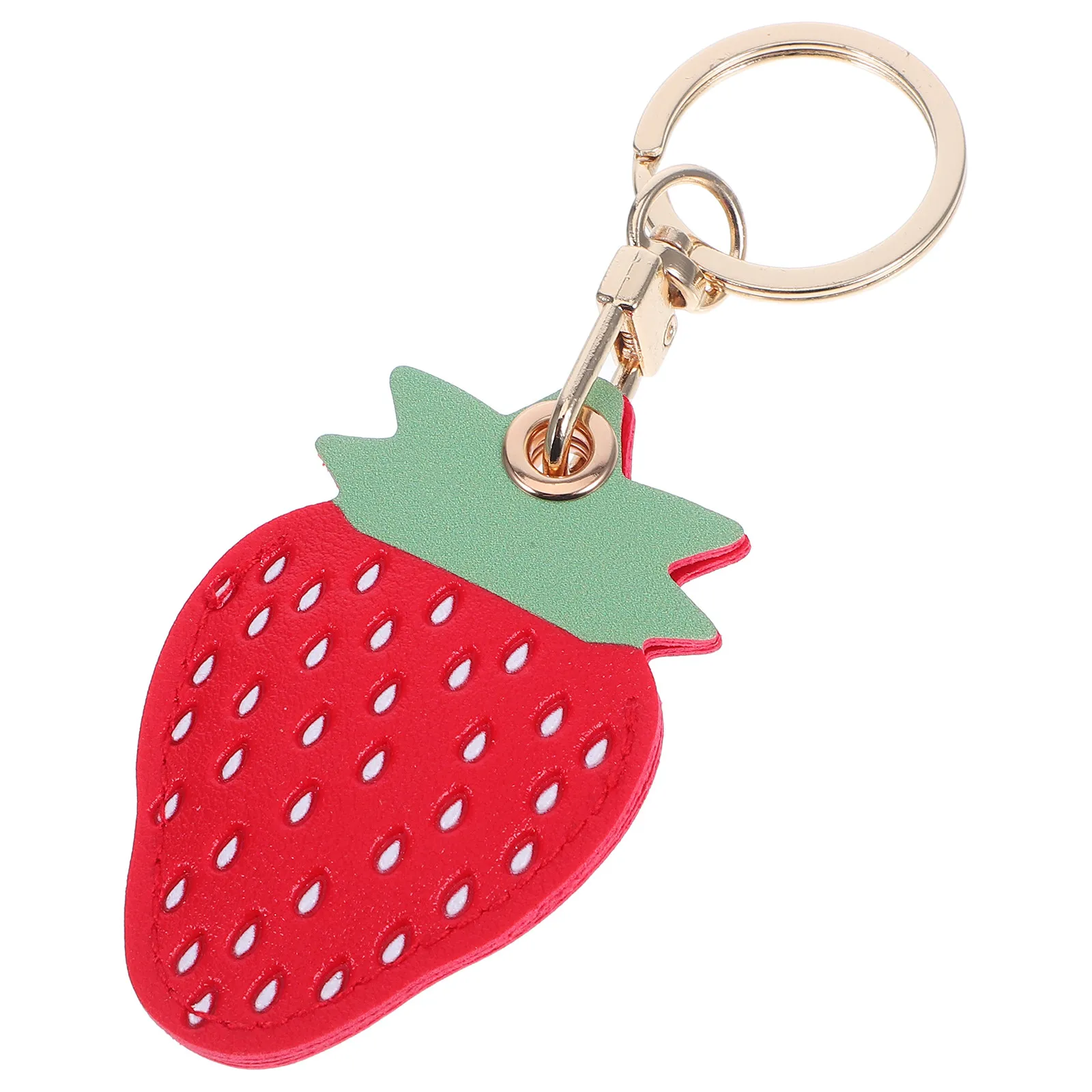 Strawberry Keychain Card Holder Creative Aesthetic Fruit Pendant Portable Access Card Protector for Women Handbag Car Keys Bag