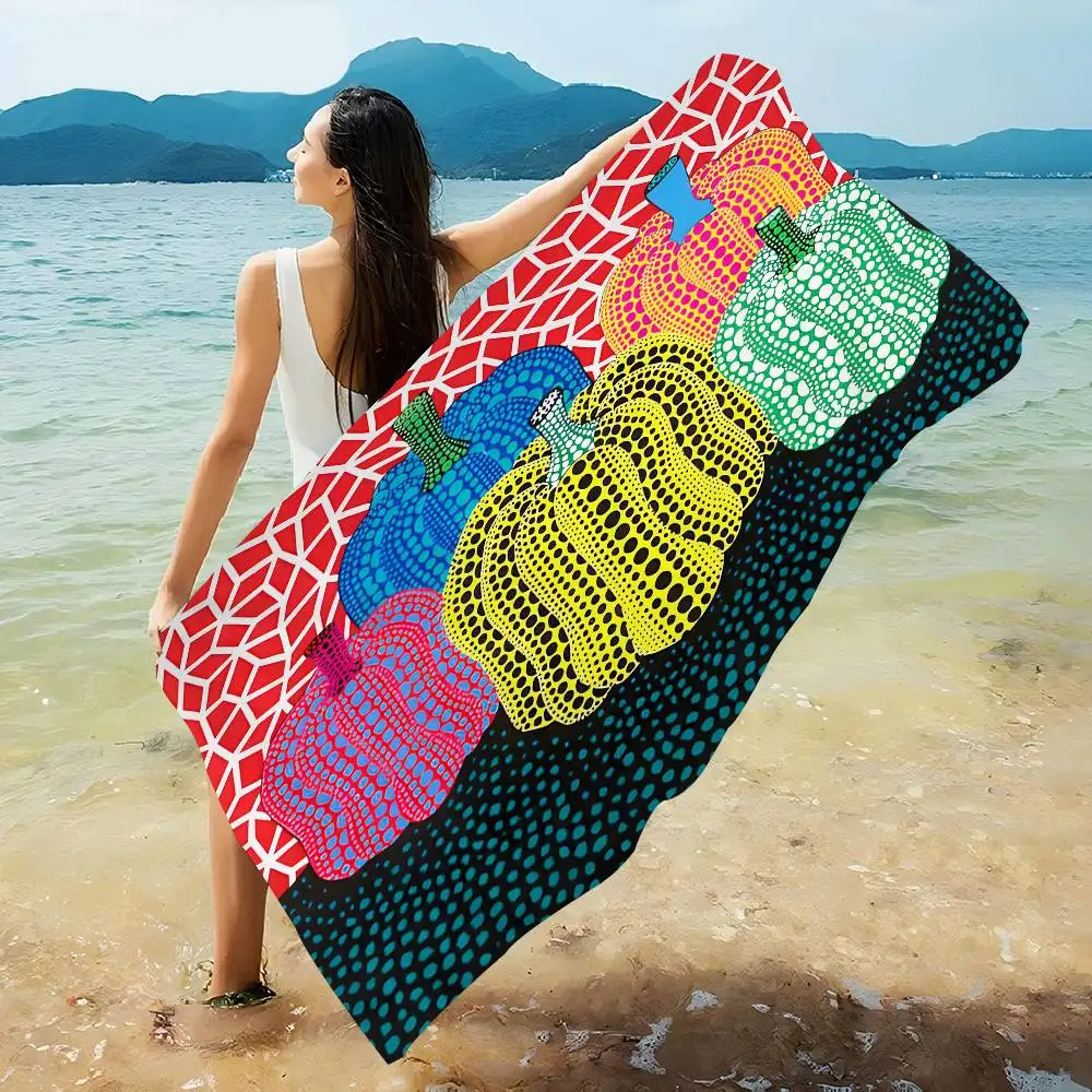 Interesting art K-KusamaS Yayoi artist Big Microfiber Beach Towels Quick Dry Towel Sand Beach Towels Pool Towel for Travel Swim