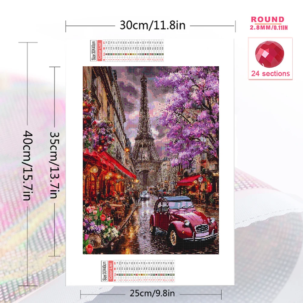 Evershine Diamond Embroidery Street Landscape 5D DIY Painting Tower Rhinestones Picture Mosaic House Craft Kit Handmade Gift