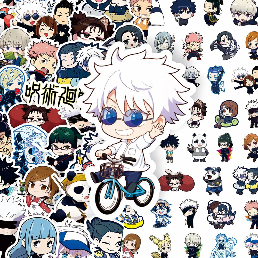 10/50/100pcs Kawaii Q Version Jujutsu Kaisen Anime Stickers Cute Gojo Satoru Cartoon Sticker Luggage Fridge Laptop Phone Decals