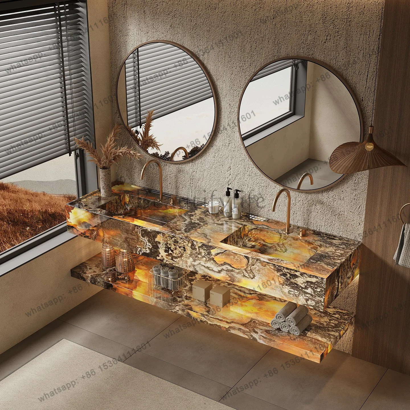 Any Size Custom French Luxury Emerald Green Marble Double Sink Vanity Natural Flowing Veins Multi Stone Options Premium Bathroom