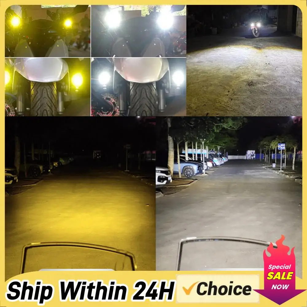 

2Pcs Car LED Work Light Waterproof Hi-Lo Beam Auxiliary Drive Light 8000LM Motorbike Fog Light 6000K/3000K for Truck SUV UTV ATV