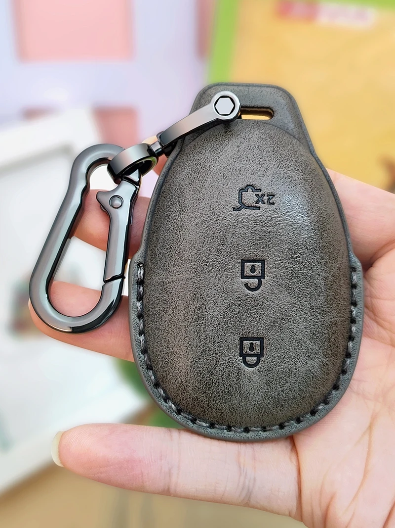 

For Changan Qiyuan A07 Pro A05 A06 Q05 200Air Aluminum Alloy Leather Key Cover Keychain Key Case for Car Accessories