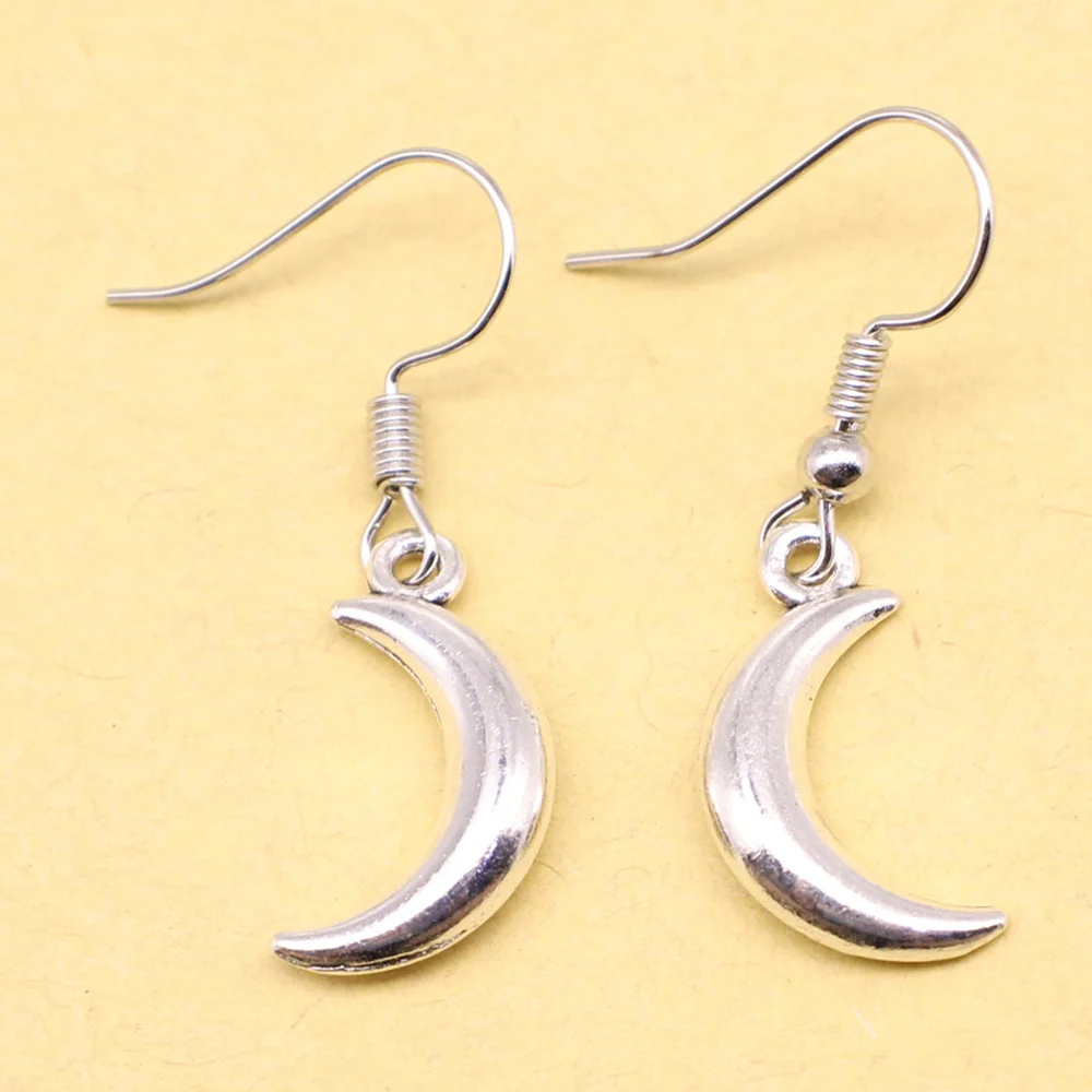 1 Pair Moon Trendy Earrings Cute Jewelry 10x19mm