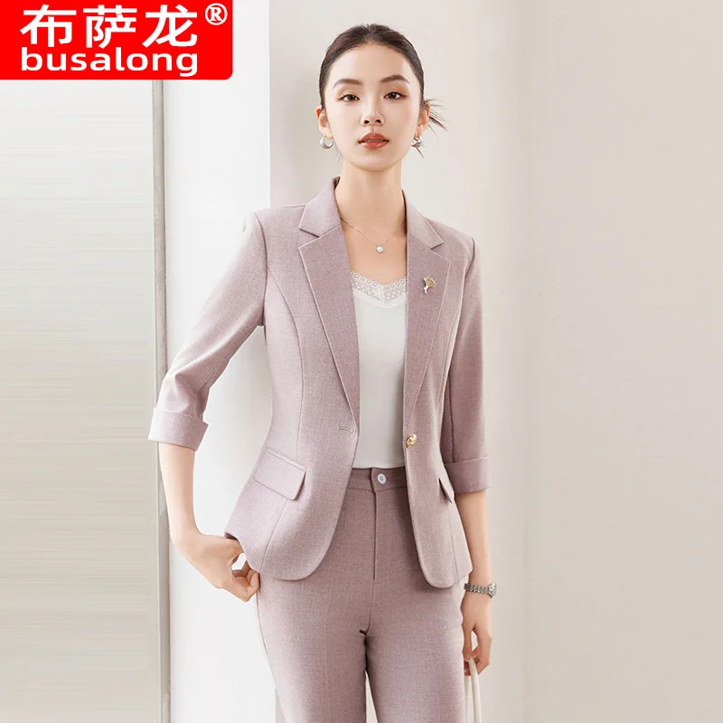 

Профессиональный женский деловой блейзер для весны и осени 2025 года. Новый высококачественный, стильный костюм для работы.