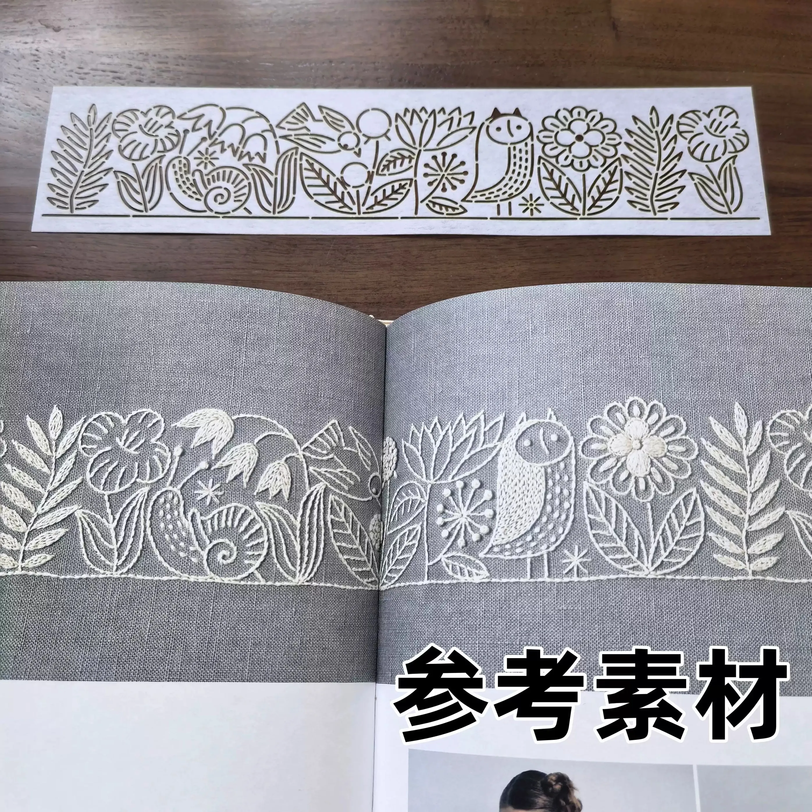 Reusable PET formwork for Embroidery,coaster Fabric Drawing tool Sashiko Template Country Lane Embroidery Stencil