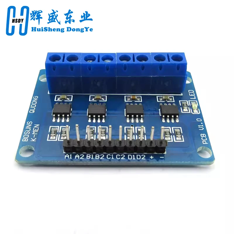 4CH 4 canali HG7881 Chip H-bridge DC 2.5-12V Modulo driver motore passo-passo Controller Scheda PCB 4 vie 2 fasi per Arduino