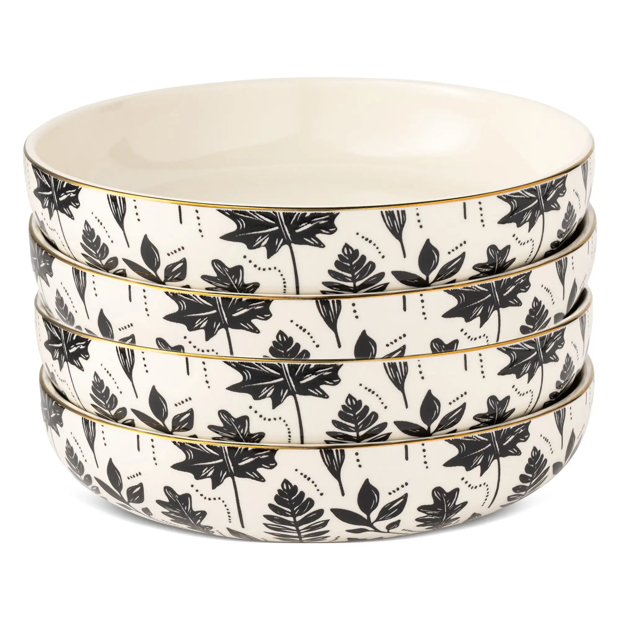 

Harvest 4-Piece Stoneware Round Low Bowl Set Dishwasher and Microwave Safe Made of Durable Stoneware 8" Diameter