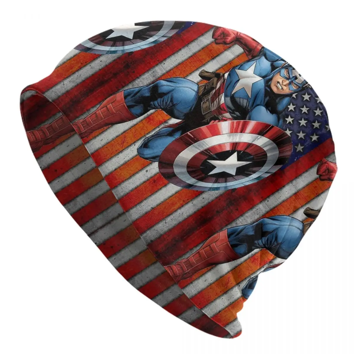 

Captain America Comics Beanie Cap Unisex Winter Warm Bonnet Homme Knitting Hats Fashion Outdoor Superhero Skullies Beanies Caps