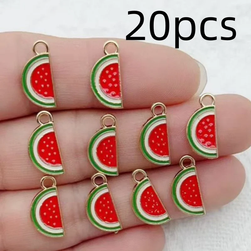 20pcs Cartoon Alloy Watermelon Bracelet Jewelry DIY Jewelry Pendant Earring Material Pendant image 3
