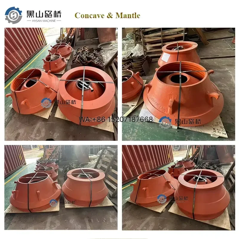 Wmwmnu Customized Stone Casting Concave and Mantle Bowl Liners for Ore Mining Cone Crusher Wear Parts