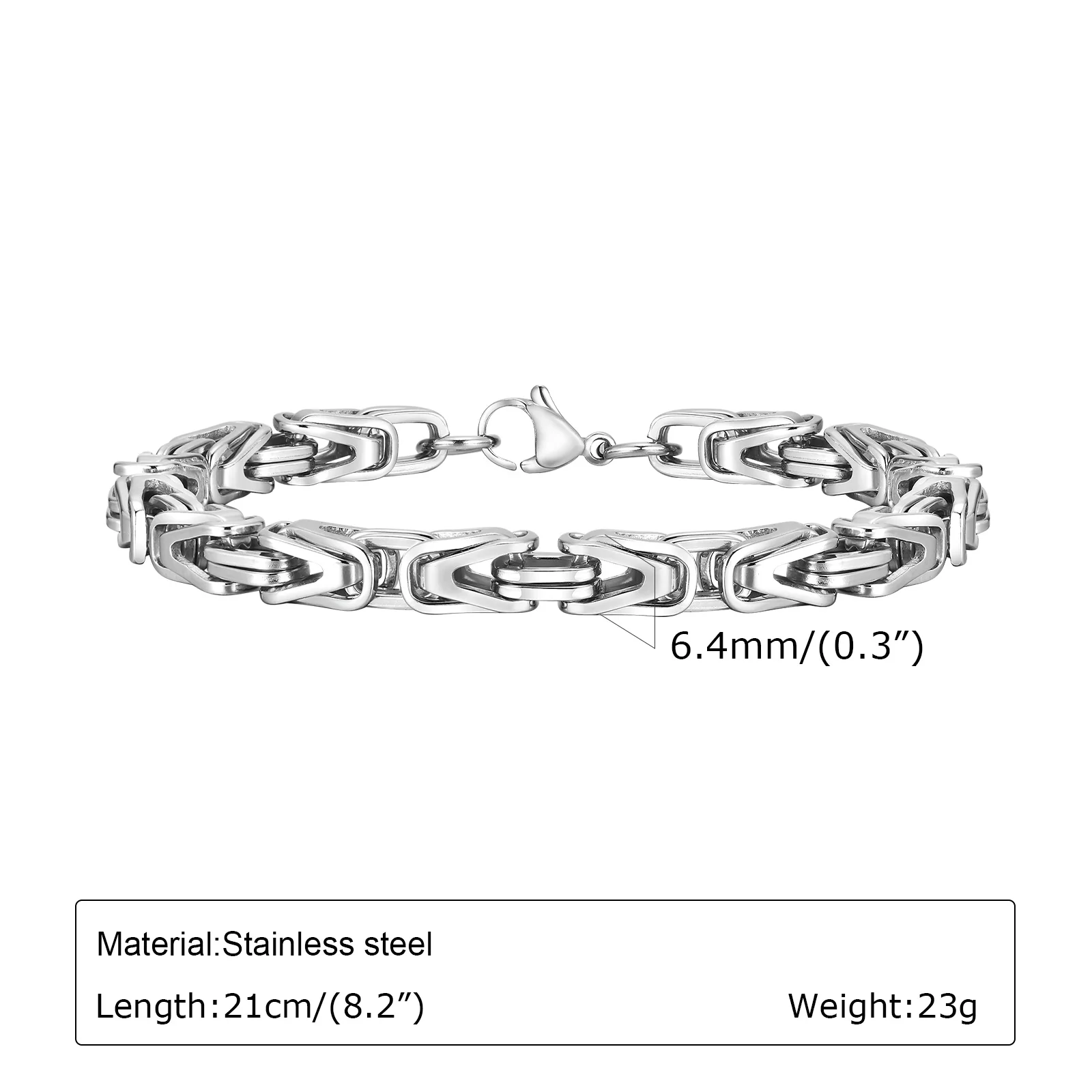 V Shape Byzantine Bracelets for Men Boys,Stylish Waterproof Stainless Steel Chain Link Bracelets,Male Jewelry Gift