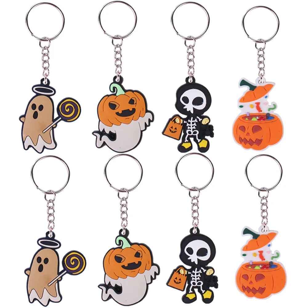 

New Mini Halloween Horror Skull Keychain Butterfly Cherry Spider Animal Keychain Pendant Bag Accessories Gift Wholesale