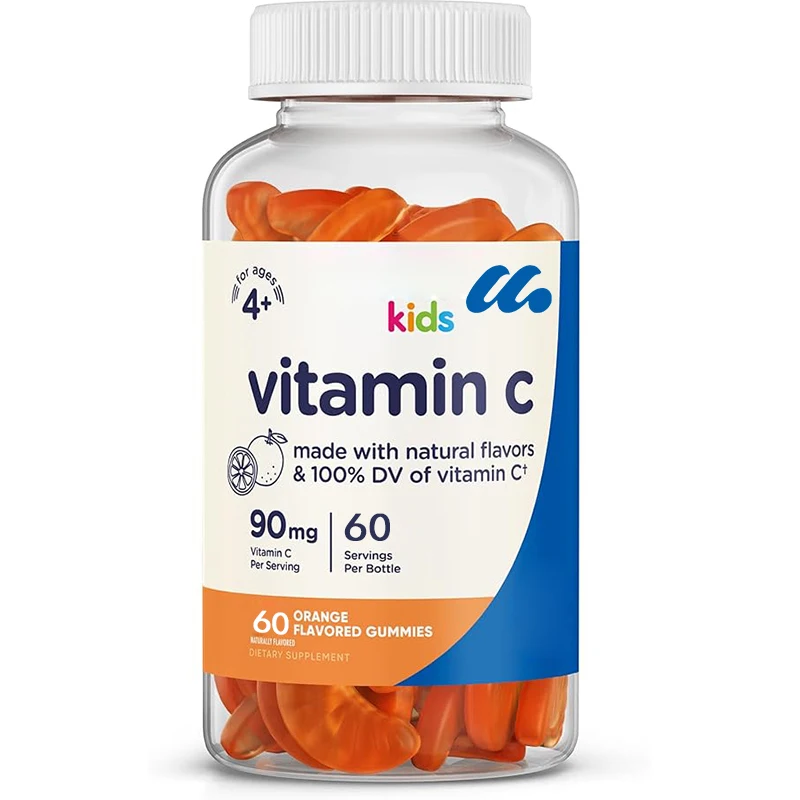 

Kids Vitamin C Gummies , 60Gummies - Natural Flavors, Natural Colors, Gluten Free, No Corn Syrup