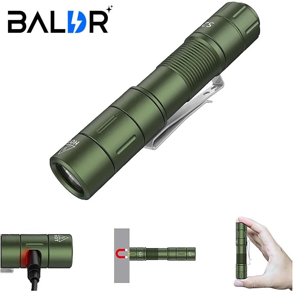 

Портативный светодиодный мини-фонарик BALDR S21 AA, супер яркий Карманный ручной фонарик для повседневного использования, для кемпинга, рыбалки, экстренных случаев