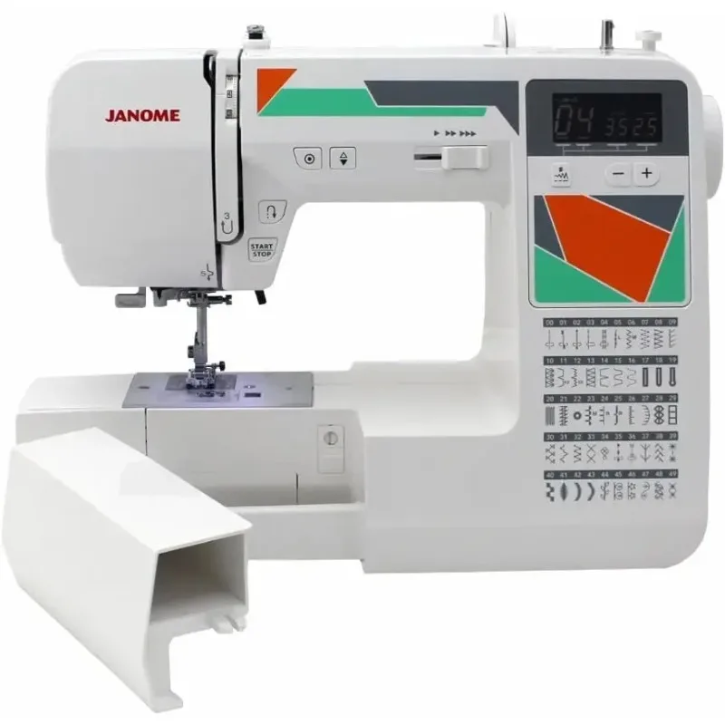 ماكينة خياطة محوسبة حمراء عالية الجودة مع 50 غرزة مدمجة، و3 فتحات أزرار بخطوة واحدة، وتغذية وإكسسوارات (MOD-50) #3