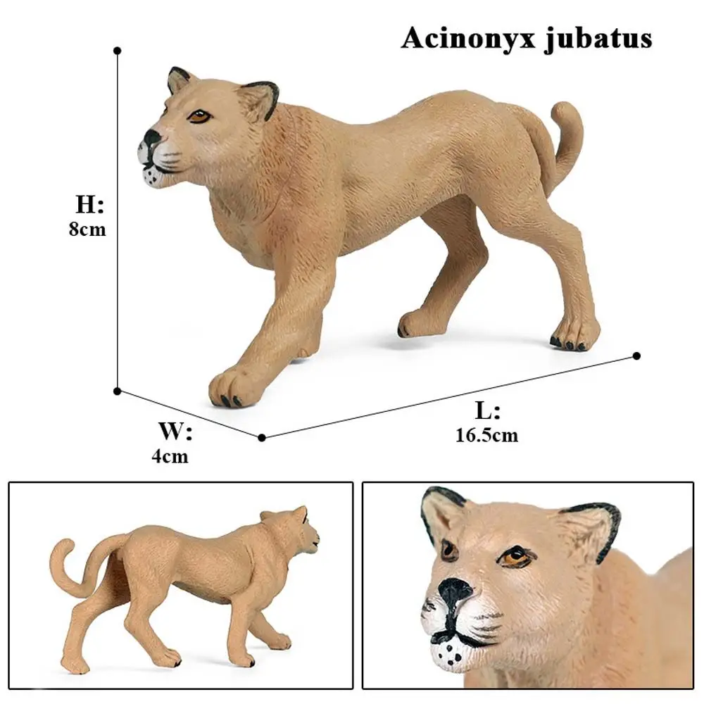 Plastikowy świat dziki gepard Microlandscape tygrys jeleń zabawka dla dzieci prezent dla dzieci figurki Model zwierzęcia