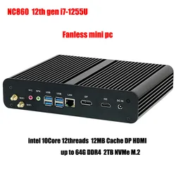Mini PC Alder Lake de 12ª generación, Intel i7 1255U, 10 núcleos, 12 hilos, Windows 11 LAN, ordenador de escritorio para juegos, WiFi6, 4,70 GHz, 12MB de caché