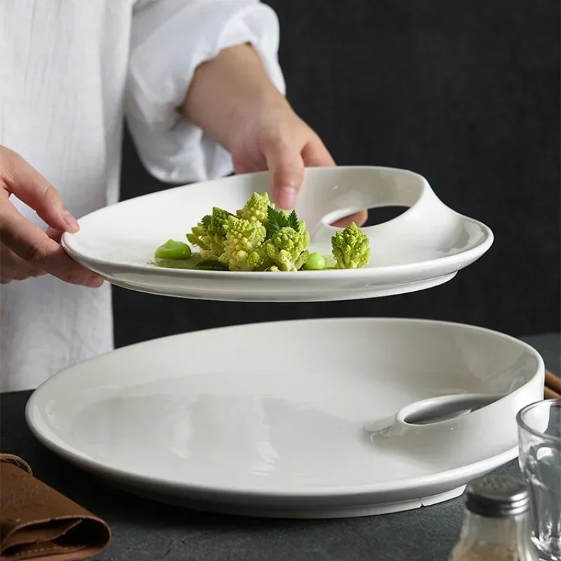 Solid Color Creative Texture Ceramic Deep Plate Dessert Plate Salad Plate Pasta Plates Molecular Cuisine Specialty Tableware