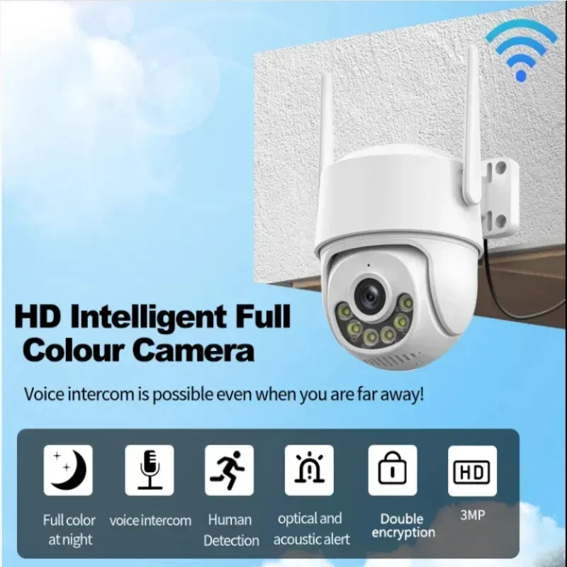 

Smart Camera Security WiFi 3MP Full HD 1080P Auto Tracking Two-Way Intercom IP Wireless CCTV Camera for Home Surveillance